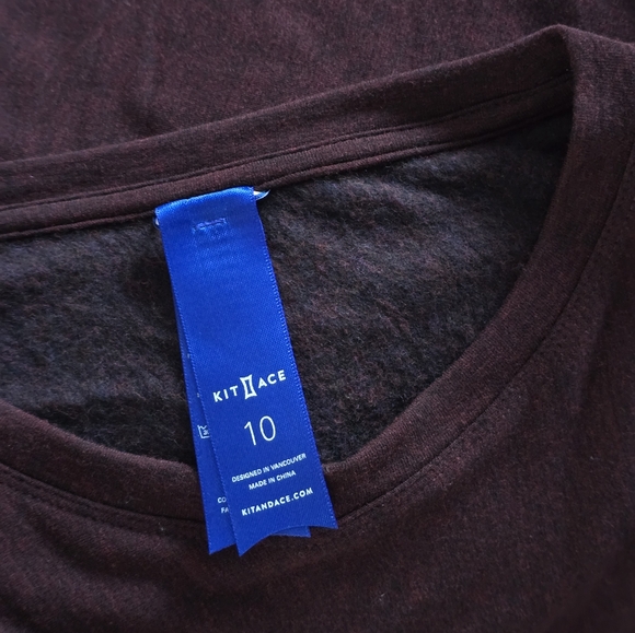 KIT AND LACE Asymetrical Long Fleece Burgundy Black Heathered Dress Size 10 - Picture 4 of 6